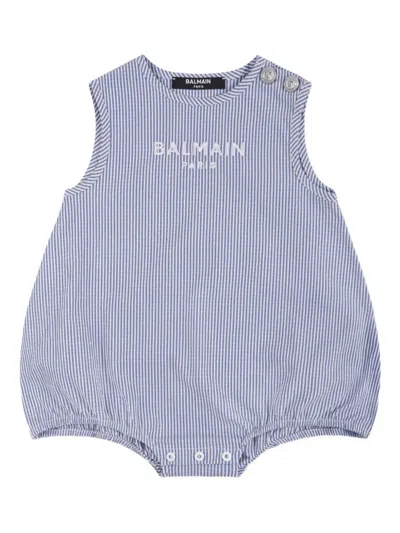 条纹无袖连体衣