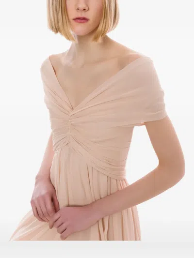 Alberta Ferretti Light Pink Dress In Silk Georgette Women In Neutral