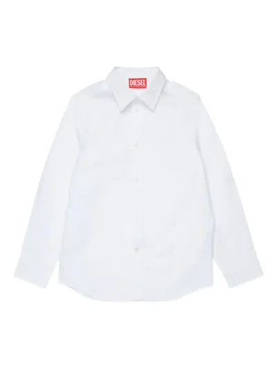 Diesel Kids Cotton Shirt In White