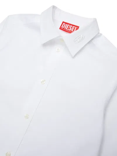Diesel Kids Cotton Shirt In White