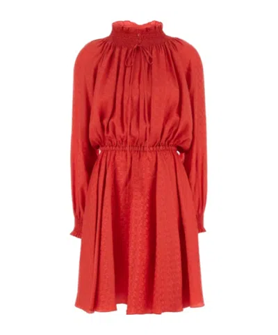 red dress short flowy Flowy Red Dance Dress Classy Bridesmaid Dress Cocktail Dress for Wedding  Guest Satin Long Sleeve Flowy Dress Women Occasion Short Dress