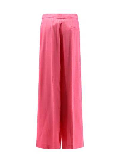 Semicouture Marlee Viscose Partial Lined Trousers In Pink