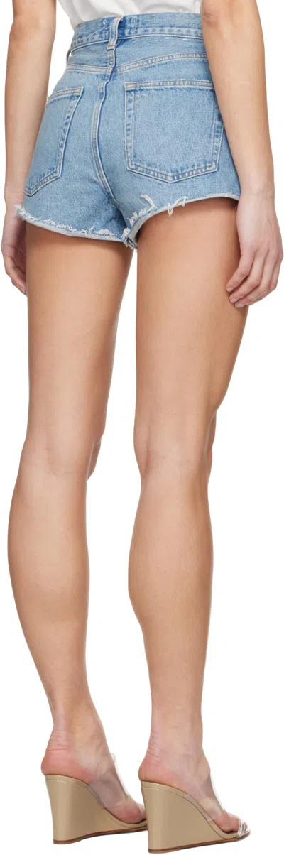Agolde Blue Parker Vintage Cut Off Denim Shorts