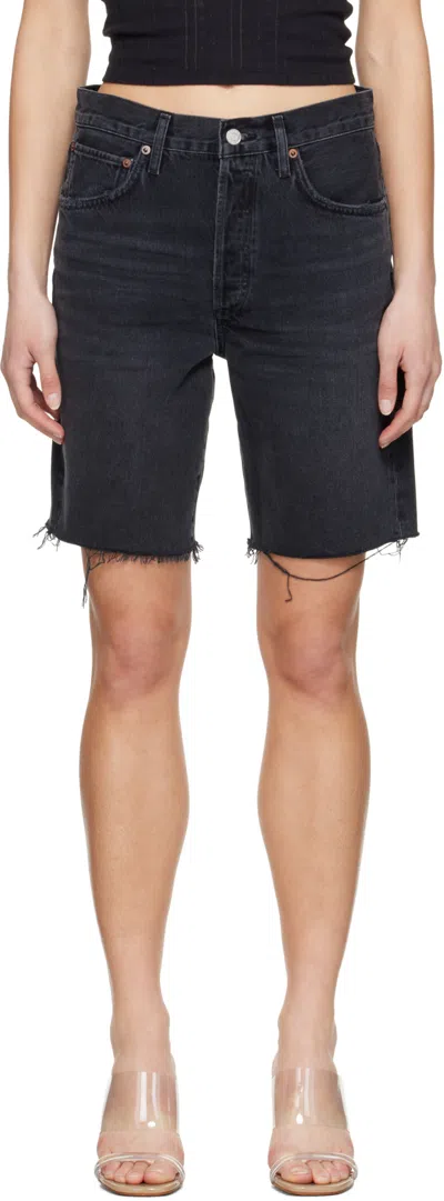 Agolde Riley High Rise Slim Leg Shorts In Vortex In Multi