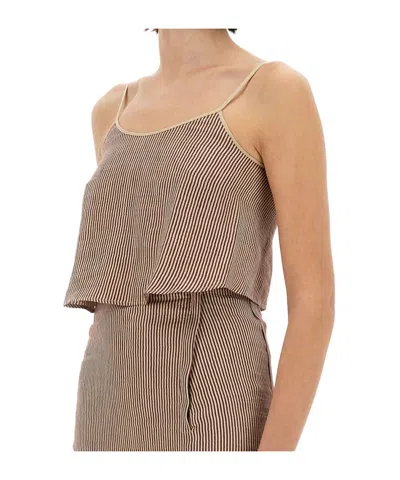 Alysi Micro Stripe Top With Laces