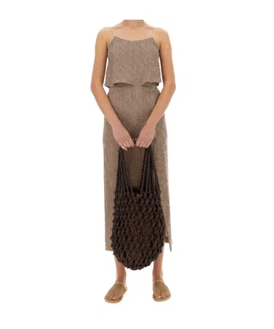 Alysi Micro Stripe Top With Laces