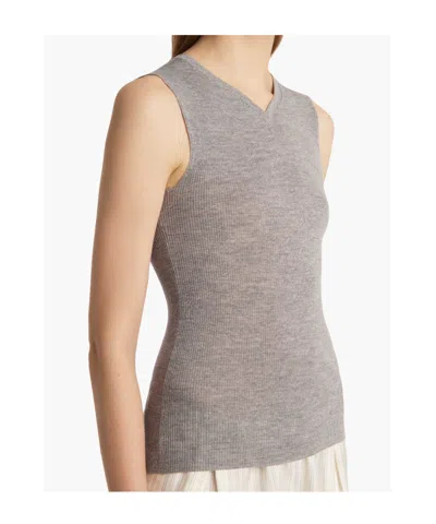 Khaite Renato Rib Merino Wool Blend Sleeveless Sweater