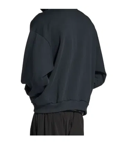 Balenciaga Black Hoodie With Fixed Hood And Logo Lettering On The Front In Cotton Man In Blue