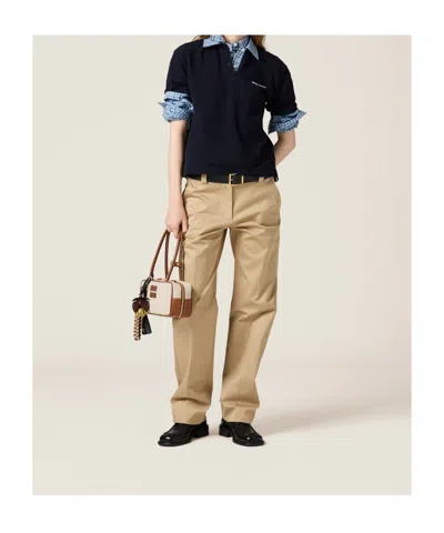 Miu Miu Canvas-leather Beau Top-handle Bag