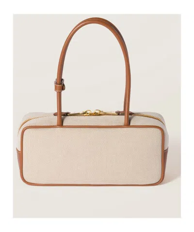 Miu Miu Canvas-leather Beau Top-handle Bag