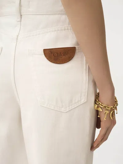 Chloé High-rise White Denim Wide-leg Palazzo Pants