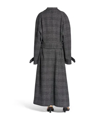 Balenciaga Vintage Checked Wool One Layer Raglan Coat Clothing In Black