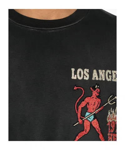 Amiri Mens Black Crystal-embellished Sinners Cotton-jersey T-shirt Xl