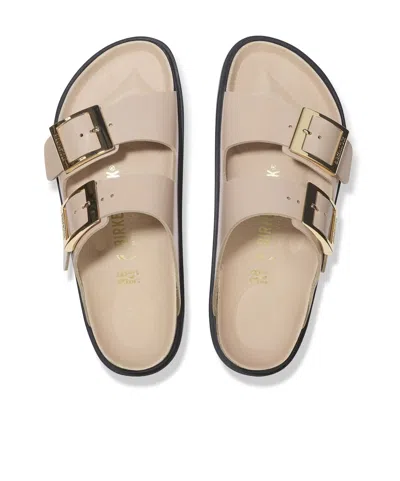 Birkenstock Arizona Db Shine New Beige Sock Slipper. S In Neutral
