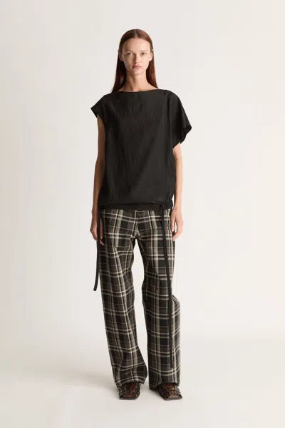 Lee Mathews Elliot Checked Wide-leg Trousers