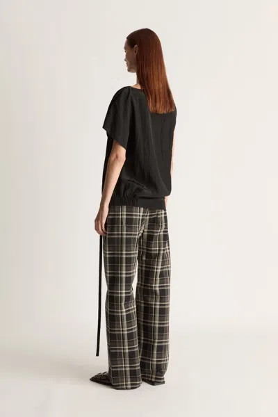 Lee Mathews Elliot Checked Wide-leg Trousers
