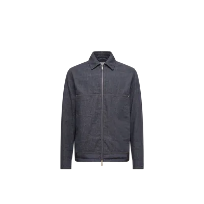 Moncler Ormoy Denim Down Shirt Jacket In Gray
