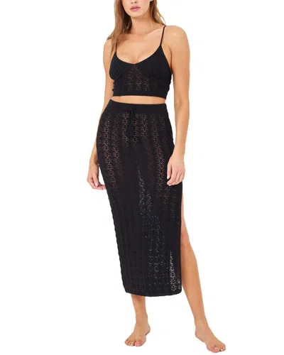 L*space Lspace Sweet Talk Open Stitch Cover-up Top In Black