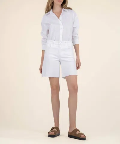 Kut From The Kloth Hailey High Rise Bermuda Shorts In Optic White