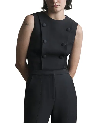 Adam Lippes Cropped Gilet Wool-blend Top
