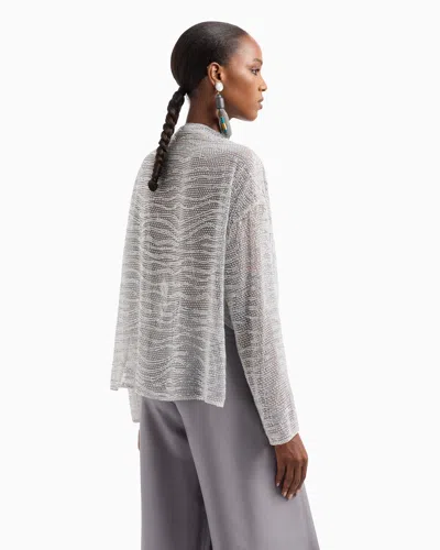 Giorgio Armani Draped Blouse With Lurex And Crystal Embroidery