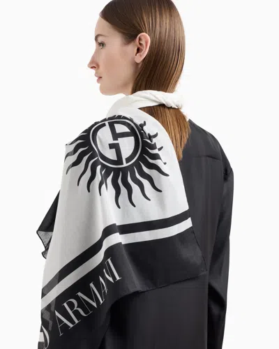 Giorgio Armani Two-tone Printed Cotton Sarong