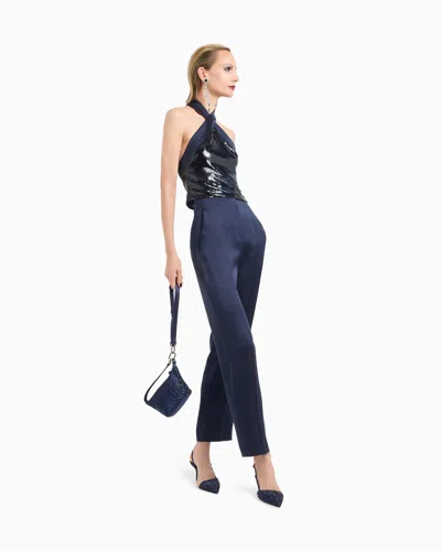 Giorgio Armani Tulle Top Embroidered With Sequins