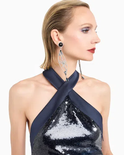 Giorgio Armani Tulle Top Embroidered With Sequins