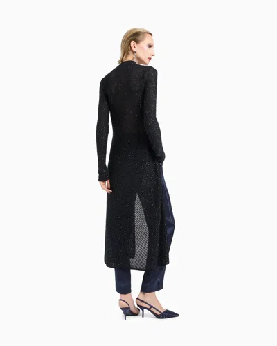 Giorgio Armani Long Cardigan In A Metallic Viscose Blend