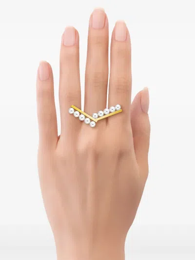 Tasaki コレクションライン バランス アーム アコヤパール リング 18kイエローゴールド