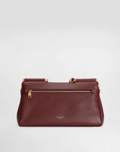 Dolce & Gabbana Medium Sicily Padlock-embellished Leather Handbag In Red