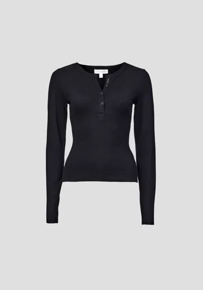 Viktoria & Woods Clique Rib Henley In Black
