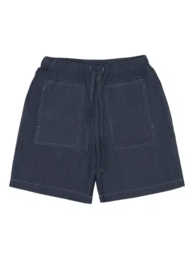 Callipygian Denim Indigo Shorts In Blue