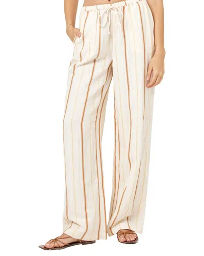L*space Beach House Linen-blend Pant In Neutral