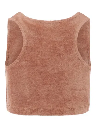 毛巾布无袖短款上衣