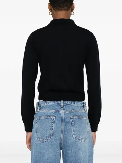 Frame Cropped Diamond Print Wool Blend Polo