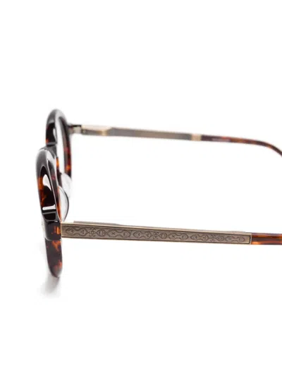 Matsuda Round-frame Glasses In Brown