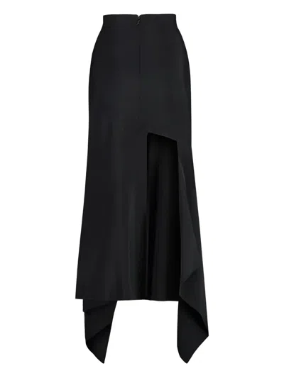 Mugler Gabardine Midi Skirt With Cut-out Details