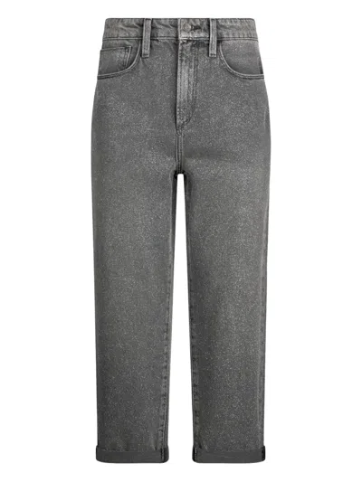 Liu •jo Liu Jo High Waist Black Jeans With Rolled Cuffs In Gray