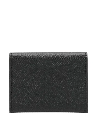 Ferragamo Gancini Tri-fold Leather Wallet In Black