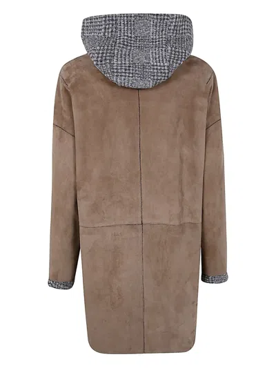 The Jackie Leathers Angelique Reverse Bomber Jacket In Brown