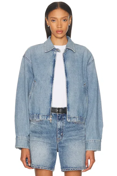 Agolde Nile Zip-front Elastic-waist Denim Jacket