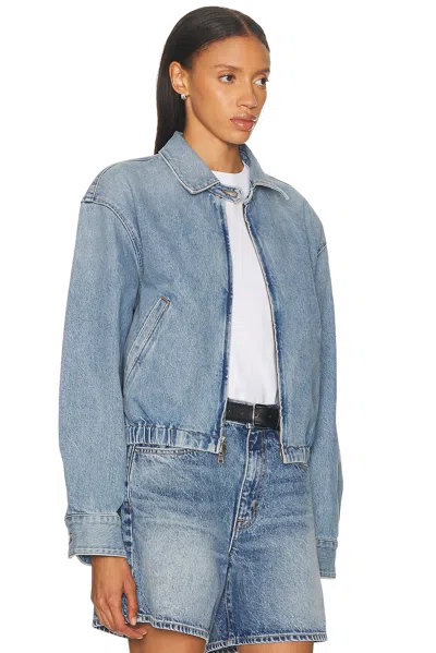 Agolde Nile Zip-front Elastic-waist Denim Jacket