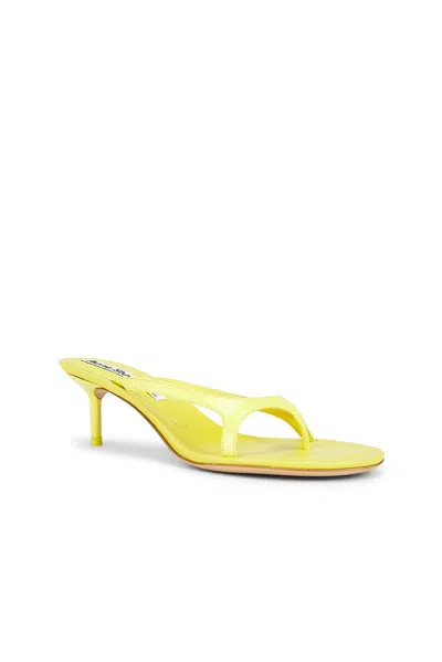 Acne Studios Yellow Beverly Kitten Lux Midsummer Heeled Sandals In Green