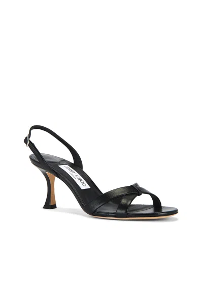 Jimmy Choo Elsy 70 Leather Heeled Sandals In Schwarz