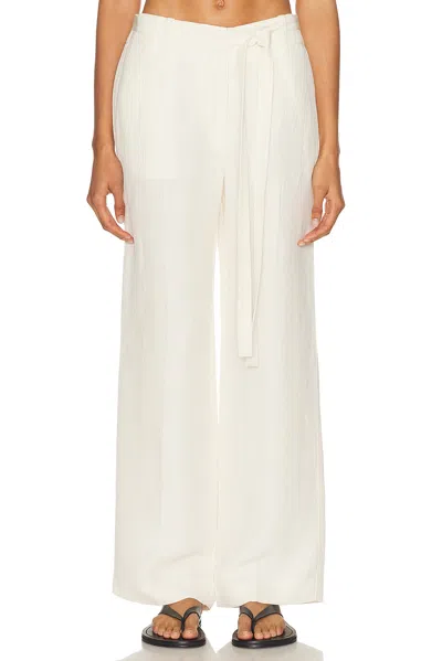Proenza Schouler Maggi Belted Wide-leg Textured Pants In White