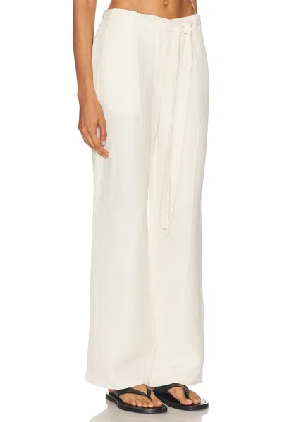 Proenza Schouler Maggi Belted Wide-leg Textured Pants In White