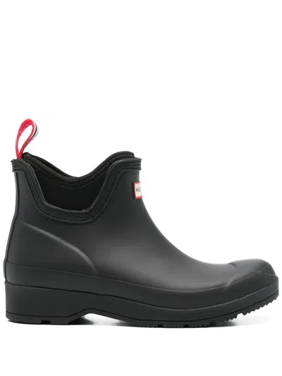 Hunter Neoprene Cuff Waterproof Chelsea Rain Boot In Black