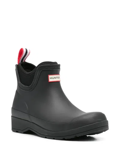 Hunter Neoprene Cuff Waterproof Chelsea Rain Boot In Black