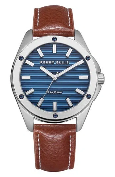 Perry Ellis Solar Powered 3-hand Quartz Strap Watch, 41mm In Silver ...